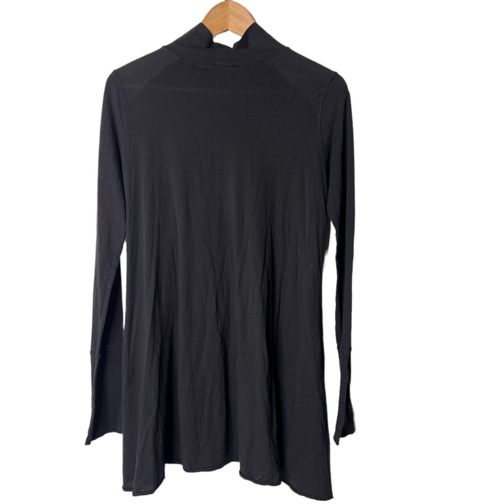 Free People Black Mock Neck Long Sleeve T Shirt Mini Dress - Picture 2 of 3
